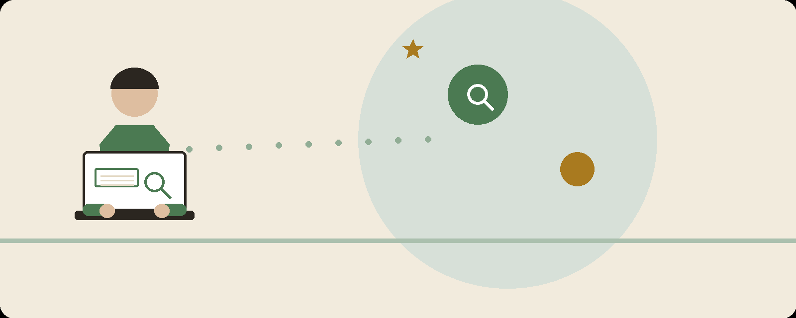 Illustration representing organic search traffic and content sites